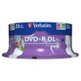 Verbatim DVD+R Doble Capa 8,5GB 8x 25 Pack Spindle Matt Inkjet Printable